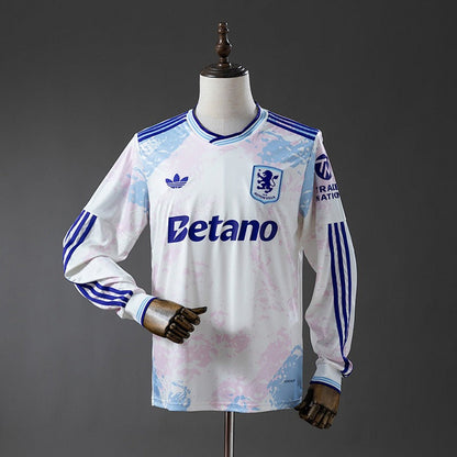 Aston Villa 2025-2026 Second Away Long Sleeve Fan