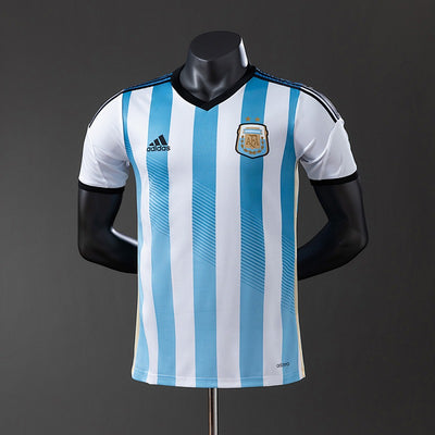 Argentina 2014 Home Player Version Retro Jersey