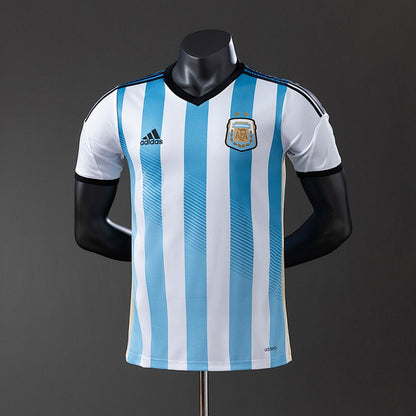 Argentina 2014 Home Player Version Retro Jersey