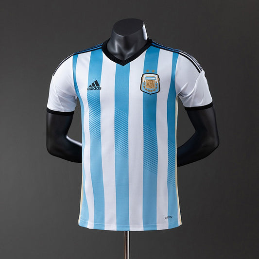Argentina 2014 Home Player Version Retro Jersey